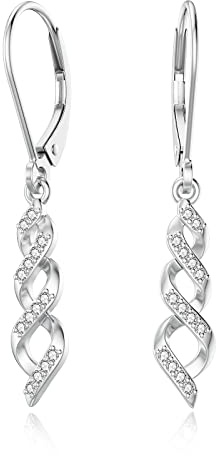 Damen Ohrringe Kristall Perlen Infinity Kollektion | Ohrring Kollektion mit Kristallen, Perlen und Infinity Design, Geschenk für Frauen und besondere Anlässe