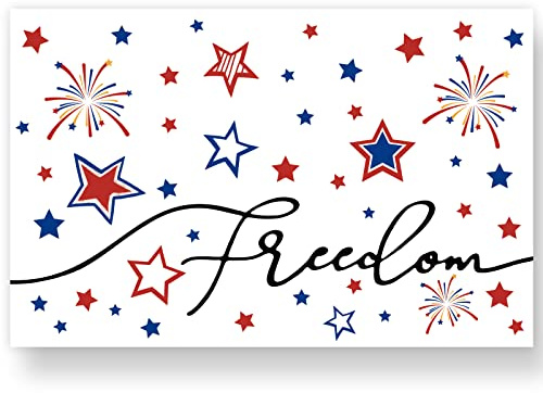 AnyDesign 50 Pack Patriotic Paper Place Mats Blue Red American Stars Firework Disposable Placemats 4th of July Freedom Table Mats for 250th Anniversary Independence Day Kitchen Dinner Table Setting