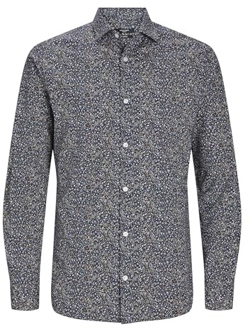 Jprblablackpool Ls Aw24 Sn T-Shirt Stretch, Night Sky/Fit : Slim fit, L