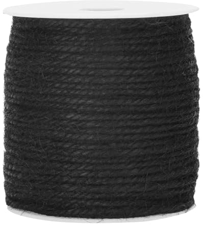 jijAcraft Jute Schnur Farbig Bastelschnur Garten Kordel Dekokordel 3mmx100M, für DIY, Kunsthandwerk, Gartenarbeit, Geschenke Verpackungs (Schwarz)