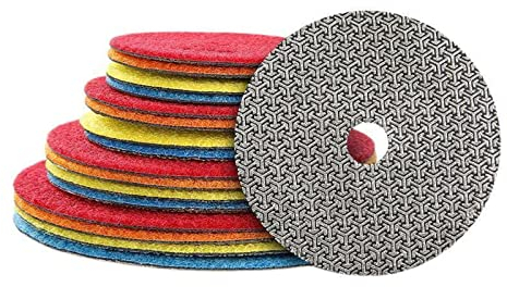Aqxyxsw 3/4/5/6 galvanisierte Diamant-Schleifpads Schleifscheibe for Glas Granit Marmorfliesen Beton Polierpad 60–400 Körnung fangzi (Size : 60, Color : 3 PCS_6 INCHES)