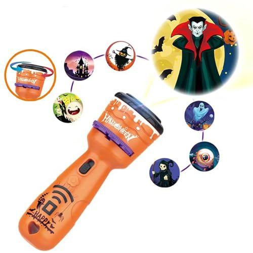 Halloween Taschenlampenprojektor,Halloween Diaprojektor Taschenlampe für Kinder Halloween Diaprojektor Taschenlampe,Halloween Projektionslicht für Jungen Mädchen Halloween Partyzubehör