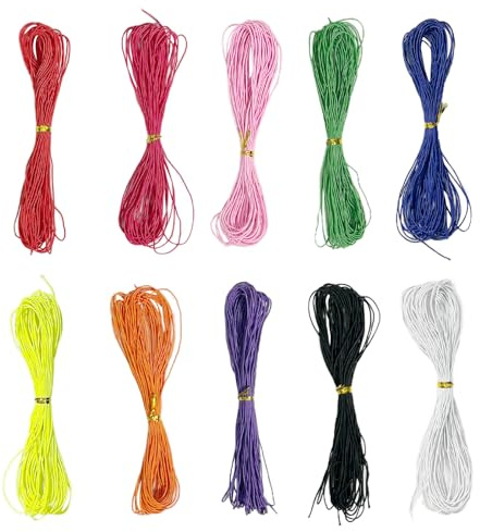 Bliceon Coloured Elastic String, Elastic Cord, 10 Colors Bracelet String Stretchy for Necklaces, Bracelets, Jewellry Making, DIY Sewing Crafting, Beading