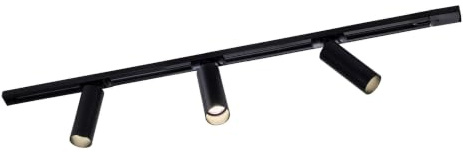 Ledvion Sistema di Binario 1m Monofase Nero 3 faretti senza lampadina GU10 | Per soggiorno cucina e sala da pranzo con luce orientabile