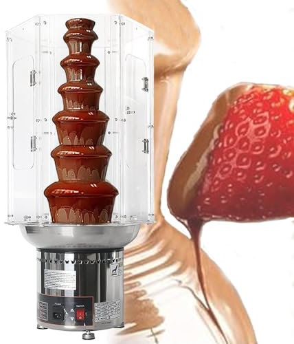 Couvercle De Machine à Fondue Au Chocolat éLectrique, Grande Cascade De Fonte De Chocolat, Couvercle De Fontaine à Fondue Chauffante En Acier Inoxydable,7tiers