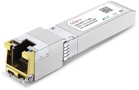 GIQITCK 10GBase-T SFP+ auf RJ45 Modul up to 80m, 10Gb SFP+ Kupfer Transceiver für Cisco SFP-10G-T-80, Ubiquiti UniFi, Meraki, Supermicro und mehr, 1 Stück