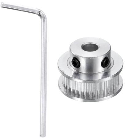 sourcing map GT-2 36T Riemenscheibe, Synchronrad, 6,35 mm Bohrung, Aluminium-Zahnriemenscheibe, 36 Zähne, passend für Breite 6 mm, Zahnriemen für 3D-Drucker, CNC-Maschine (mit Schraubenschlüssel)