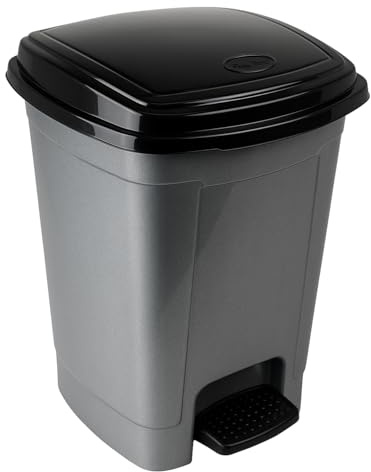 Best House | Pedal Bin | 32 Litres | Gray | Pack of 1 | Foot Pedal Dustbin | Trash Can/Garbage Waste Bin | Rubbish with Lids Used for Home Office, Hospitals Garbage management, Bathroom or Outdoor