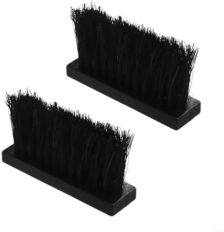 Fireplace Brush, Fireplace Stove Fireplace Brush with Wooden Handle, Round Shape Brush Head, Replacement Brush Head Fireplace Cleaning Brush Tools Kit for Home(2PCS)