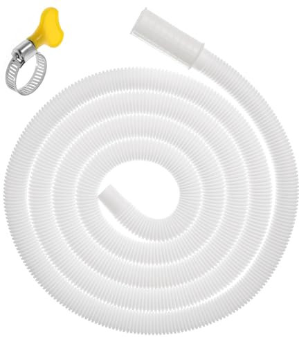 OSALADI Portable Air Conditioning Drain Pipe 2m Extension Washer Drain Hose Conditioner Water Tube Clamp