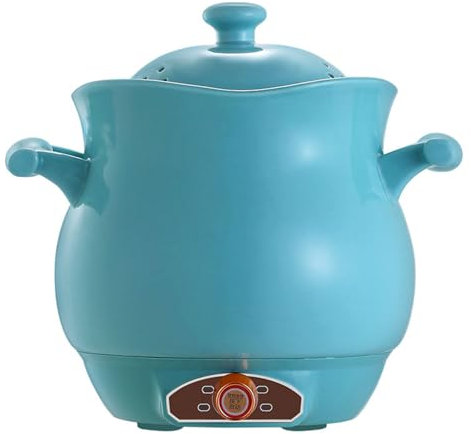 Pentola elettrica per stufato per uso domestico, zuppa e porridge, pentola per stufato in ceramica completamente automatica, manufatto sanitario, riscaldamento elettrico multifunzione,Blue-3L