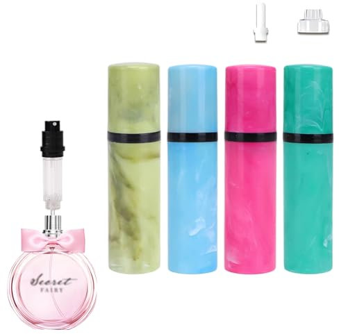 DOINEUFL 4PCS Travel Perfume Atomiser Refillable, 5ml Leakproof Perfume Travel Bottle, Portable Mini Spray Bottle for Handbag Purse Pocket