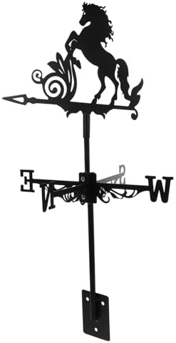 Toddmomy Windrichtungsanzeiger Retro Wetterfahne Für Garten Und Dach Pferde-Design Dekoratives Windmesswerkzeug Für Bauernhaus Und Außenbereich