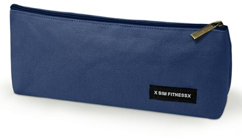 X SIM FITNESSX Federmäppchen Schulmäppchen Federtaschen Teenager Mädchen Mäppchen Etui Stifte Pencil Case Oxford Stiftetasche für Schule & Büro (dunkel Blau)