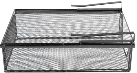 LOVIVER Panier en Fer à Tiroir Coulissant Suspendu, Panier de Rangement Coulissant sous Étagère, Organisateur de Rangement sous Armoire pour Chambre à Coucher, Noir, M