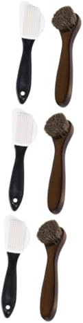 BESPORTBLE 6pièces Brosse à Chaussures Bois avec Poils Synthetique Outil De Nettoyage Cirage pour Chaussures Et Bottes Lot