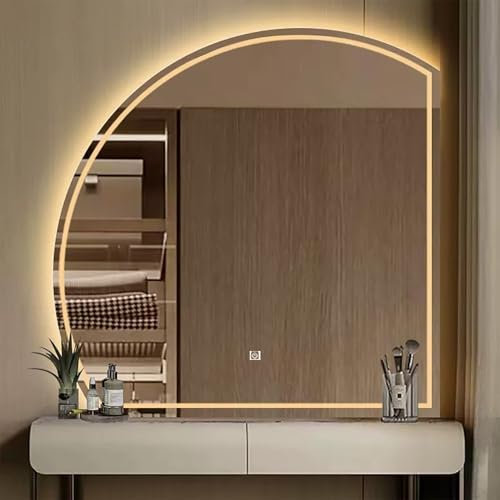 Specchio Decorativo a Mezzaluna da 28/32 Pollici, Grande Specchio a LED Senza Cornice per Parete del Bagno, Specchio da Trucco antiappannamento dimmerabile, per Arredamento casa, 36/40/44 po