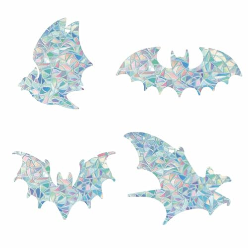 GORGECRAFT 16Pcs 4 Styles Halloween Window Clings Bat Rainbow Window Decals Non-Adhesive Prism Windows Stickers Suncatcher Anti-Collision Cling to Save Birds from Door Collision Strike for Home Decor