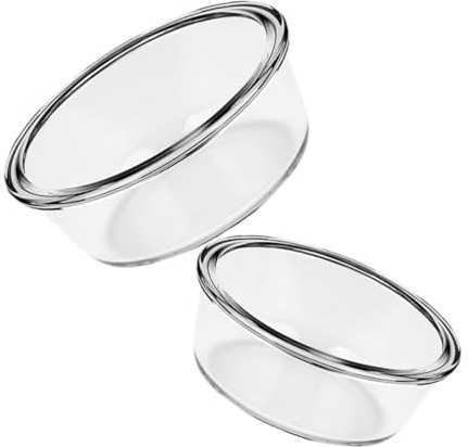 FUNNETOYU 2pcs Glass Mixing Bowls for Air Fryer and Oven Heat Resistant Thickened Glass Salad and Dessert Bowls Multipurpose Kitchen Prep Dishes for Fruits Snacks and Baking