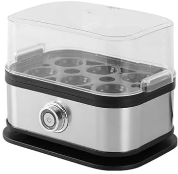 Rutaqian Egg Cooker Electric with Auto Shut-Off - 6-Egg Capacity, One-Click Start Omelet Maker & Vegetable Steamer, Easy to Clean Stainless Steel Egg Boiler UK