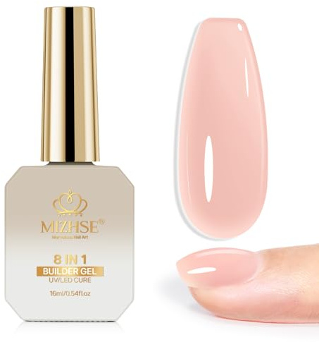Aufbaugel für Gelnägel No File Nägel 8-in-1 UV Builder Gel in a Bottle Rosa | Builder Gel No File, UV aufbaugel, Nägel Nagelverlängerung, Nageldesign, 16ml