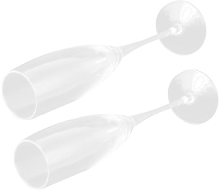 PRETYZOOM 2 Pcs Glass Crystal Goblets Stem Wine Glasses for Sparkling Wine Elegant Tulip Flutes for Home Restaurant Wedding Smooth Surface and Design