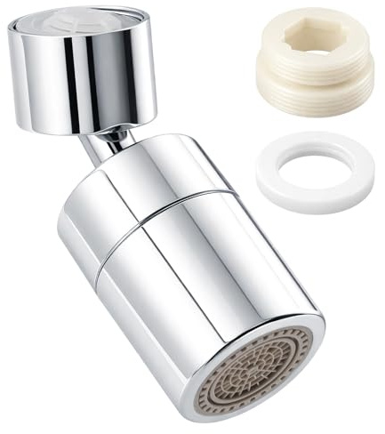 FM22/M24 Kitchen Tap Aerator Spray Head Adapter for Sink 360° Rotatable 80-Degree Dual-Function Faucet Extension Sprayer Nozzle for Tap End Replacement Extender Water Filter Swivel Attachment