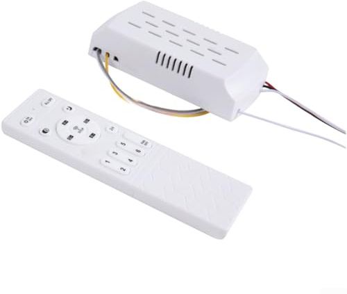 ZMdooreasy Controlador de luz para ventilador de techo, 6 velocidades, frecuencia variable, control remoto de atenuación continua para ventiladores de CC, entrada de 220 V, 30 W, color blanco para