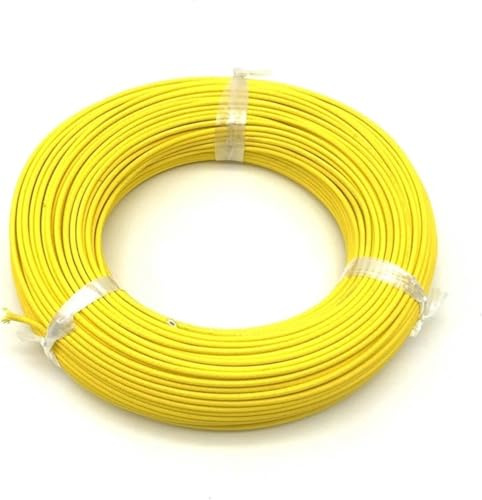 Elektrisk ledning, rörhus 5 meter ren koppar Elektrisk anslutningstråd 2,5 mm 2 mm 1,5 mm fyrkantig temperaturbeständig glasfibergummibelagd jordelektronik (färg: röd, storlek: 1,5 mm2)(Yellow,2.5mm2)
