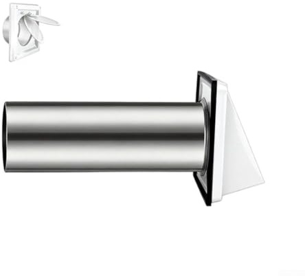 Grille d'aération en acier inoxydable de 10,2 cm avec grille de protection contre les oiseaux, hotte extérieure avec tuyau amovible, résistante à la rouille pour cuisine, salle de bain et garage (100