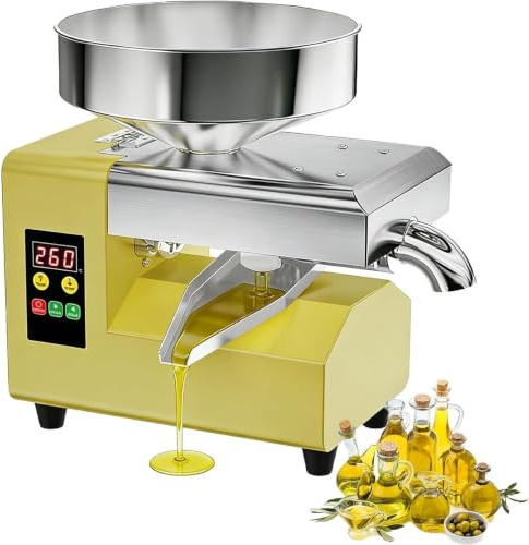 Oljepress, 820w/1100w Smart Kall- Och Varmpressning Oljepress Med Temperaturdisplay, Oljepress I Rostfritt StåL FöR 20 FröN Och NöTter, FöR Kommersiellt HemköK R8S