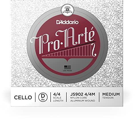 D'Addario J5902-4/4M Pro Arte Cello Einzelsaite 'D' Silber 4/4 Medium