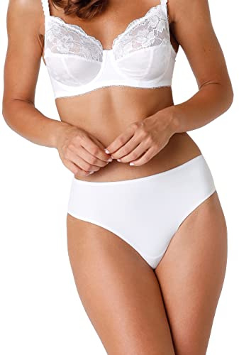 Lovable Slip Midi in Microfibra | Mutande Senza Cuciture, Balze Ultrapiatte per Invisibilità Totale sotto Gli Abiti | Art 0193 Invisible Micro Donna, Bianco, 4/L