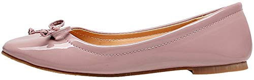 Jamron Women Lovely Bow Tie Ballerinas Comfy Square Toe Ballet Flats Slippers Pumps Dolly Shoes