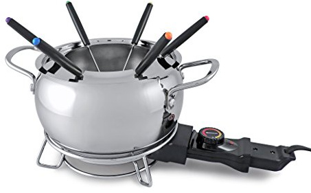 Swissmar Mont Brule 9 Pieces Electric Fondue Set - Perfect Cheese & Chocolate Melting Pot for Dipping - Versatile Fondue Maker & Ideal Gift for Entertaining, Weddings, or Housewarming - 2.1Q / 2L