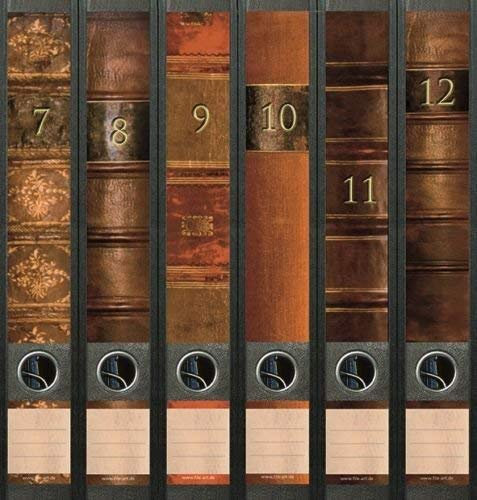 6er Set Ordnerrücken für schmale Ordner Bücher 7-12 Lexikon Ordner Aufkleber Etiketten Deko AJ 610