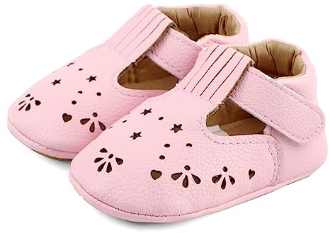 LACOFIA Zapatos Primeros Pasos Bebé Zapatillas Vestir de Bautizo Antideslizantes Calzado Bebé Niña para 3-18 Meses