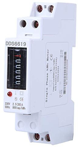 Single Phase Energy Meter Digital Power Consumption Monitor DDS6619-001 DIN Rail KWH Meter 1P 230V for Household Appliances Electricity Usage Power Meter