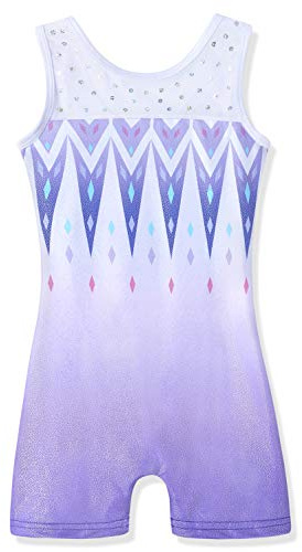 HOZIY Gymnastics Leotards for Girls 3t 4t Purple Lace Sparkles Icy Biketards Unitard
