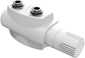 Heilmetz Multiblock Set für Heizkörper Anschlussarmatur mit Thermostat 50mm Ventil-Armaturen Heizungszubehör Eck- und Durchgangsform Wandanschluß Anschlußgarnitur (16mm, 1 Stück, Weiß | Typ 2)