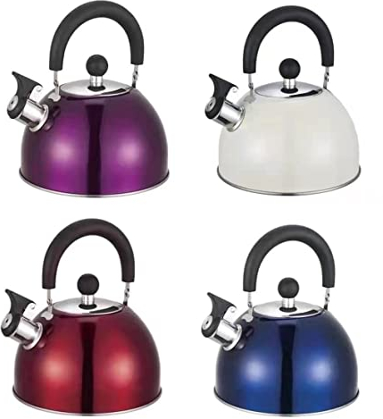 RHP Bouilloire à induction, bouilloire sifflante, tous feux 2,5 L, en acier inoxydable, pour thé, verre, céramique, gaz, cuisinière électrique (blanc crème)