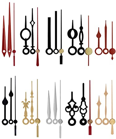 WinTaim 10 lancette per orologio adatte per orologi da 10,2 a 20,3 cm, in alluminio, parti di ricambio per riparazione orologi fai da te