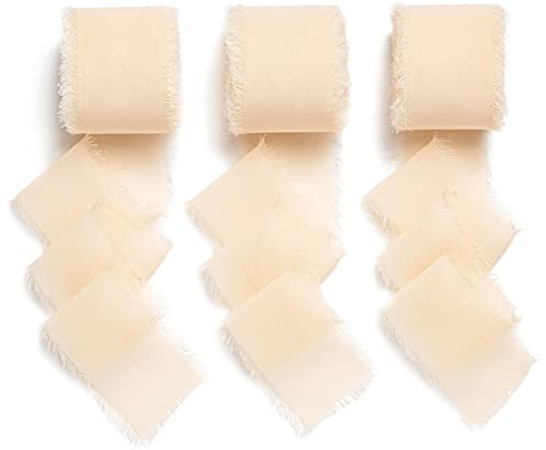 AOKSUNOVA Chiffonband Geschenkband Schleifenband Hochzeit Champagner | Chiffonband als Geschenkband und Schleifenband für Hochzeit, Elegantes Dekoband für Geschenkverpackung und Dekoration