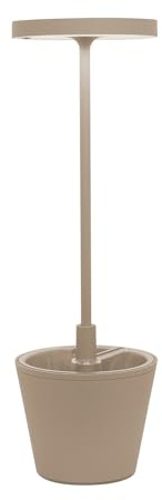 Zafferano Lampada Poldina Reverso, Lampada da Tavolo Ricaricabile e Senza Fili con Controllo Touch, Adatta per Salotto ed Esterni, Dimmer, 2200-3000 K, Altezza 35 cm, Colore Sabbia