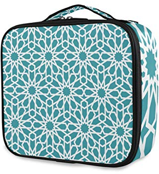 GAIREG Kosmetiktasche mit Würfelblöcken, für Teenager, Mädchen, Damen, Reisen, Kulturbeutel, Schwarz / Grau, Modernes Linienmuster