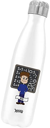 Borraccia Termica Bottiglia Termica Acciaio Inox 500ml Bottiglia Termica Made in Italy Ecologica Thermos 24 Ore Freddo & 12 h Caldo - Personalizzata con nome - Maestro Uomo