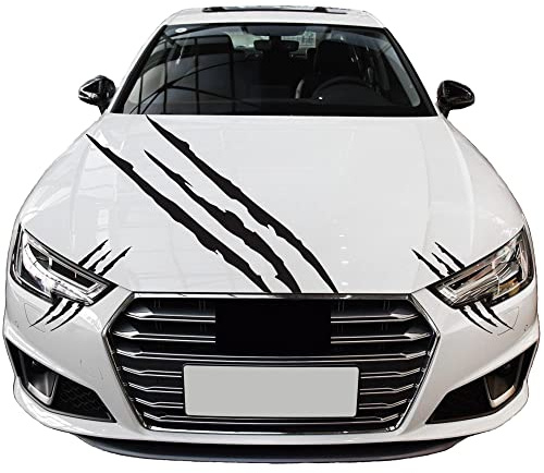 3 Stück Aufkleber für Motorhaube Stoßstange Auto Motiv Kralle Monster Sticker dekorativ für SUV LKW Fahrzeuge (schwarz)