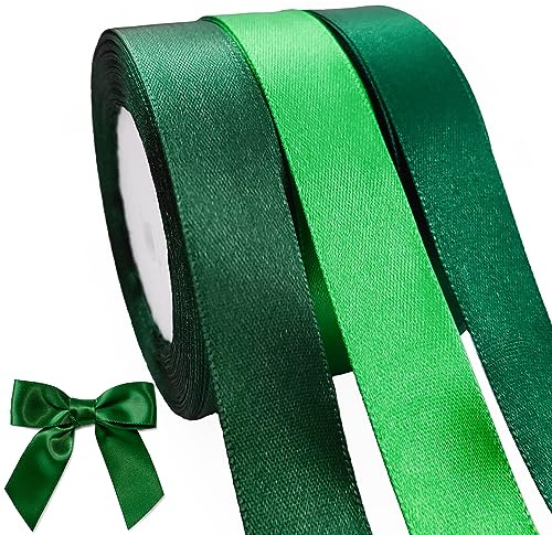 qingmeng 66m Satinband Grün, 20mm Geschenkband Grün Breit, Schleifenband Geschenkband Hochzeit Stoff, Grünenes Geschenk Band Geschenkbänder für Geburtstag Deko Geschenkverpackung