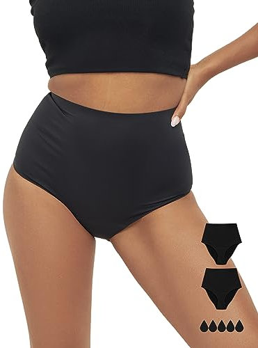 MyMonthlys Perioden-Unterwäsche 2er Set High Waist - Starke Blutung/bis zu 5 Tampons - ohne Biozide & ohne Chemie - Periodenslip Seamless saugstark auslaufsicher geruchshemmend - M / 38