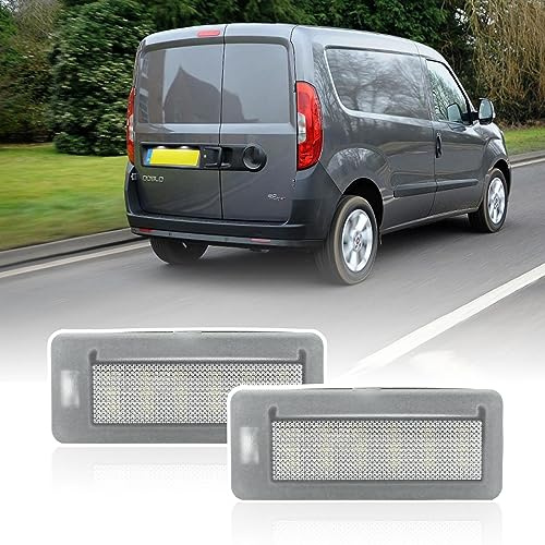 njssjd LED License Plate Lights for 2010-2022 F.iat Doblo, 2012-2018 O.pel Combo D Barn Door Models Only Number Plate Lamp Rear Tag Lamps